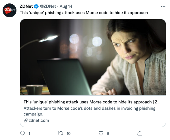 'Unique' phishing attack uses Morse code